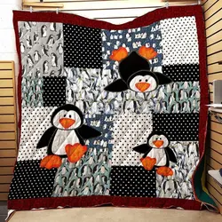 Penguin Loves Quilt Tdheg and Home Decor