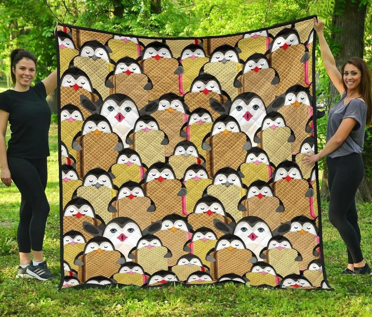 Penguin Waffle Cl12100512Mdq Quilt Blanket and Home Decor