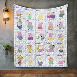 Peppa Pig Quilt Blanket Great Customized Blanket Gifts For Birthday Christmas Thanksgiving and Home Decor