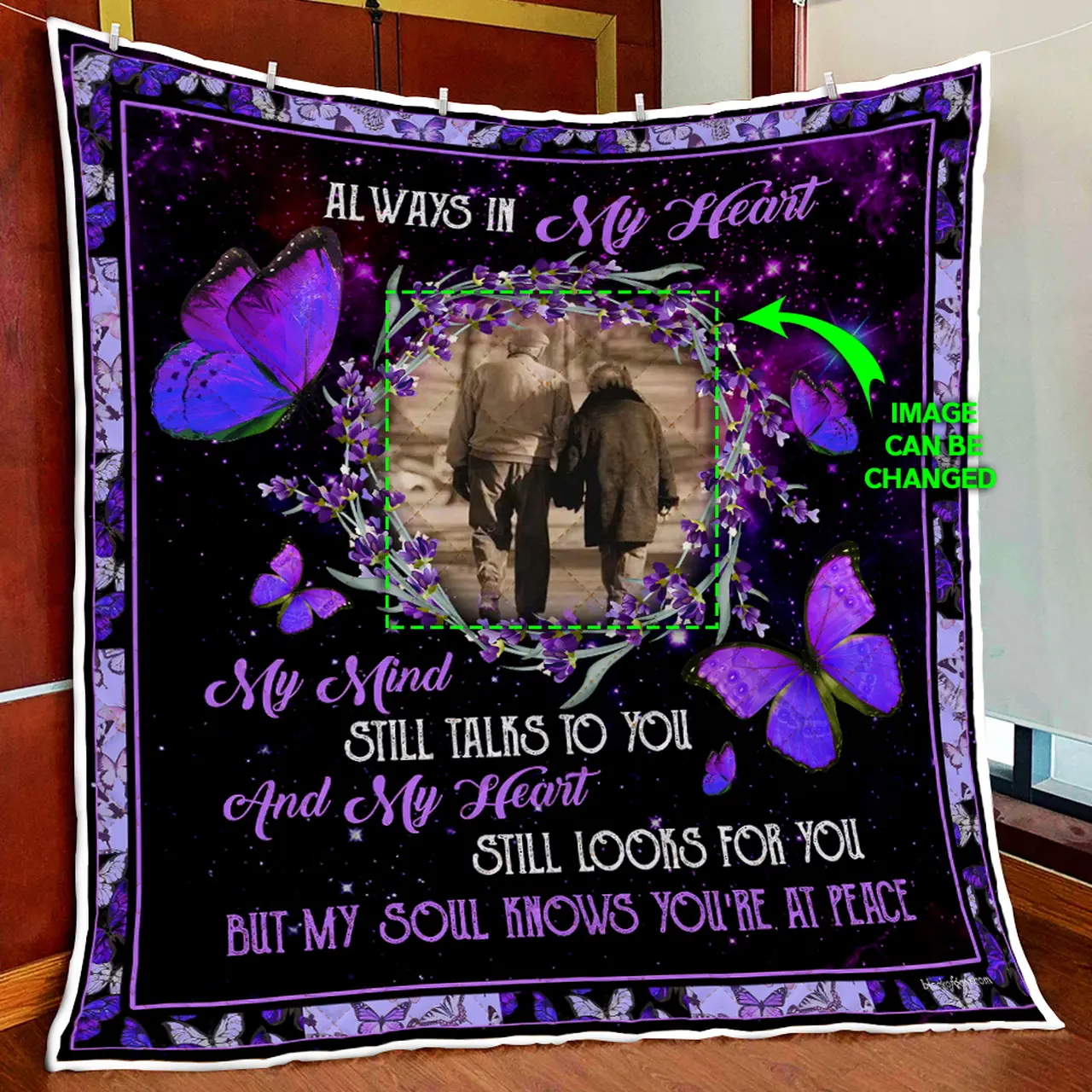 Personalized Always In My Heart Quilt Blanket and Home Decor