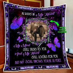 Personalized Always In My Heart Quilt Blanket and Home Decor