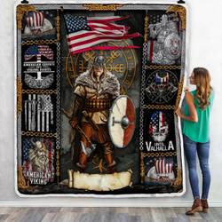 Personalized American Viking Quilt Blanket and Home Decor