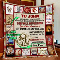 Personalized Baseball Boy Quilt Blanket and Home Decor