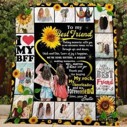 Personalized Bestie To My Bestie A Squad Making Memories Quilt Blanket Great Customized Gifts For Birthday Christmas Thanksgiving Perfect Gifts For Bestfriend and Home Decor