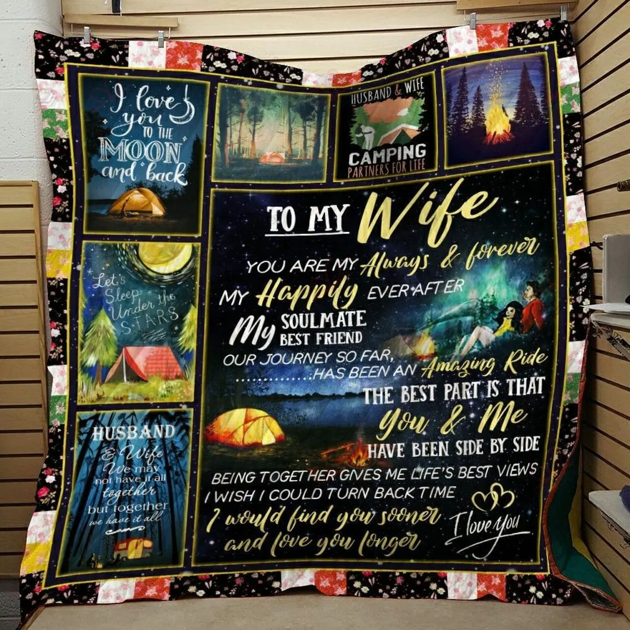 Personalized Camping To My Wife Quilt Blanket From Husband You Are My Always And Forever Quilt Blanket Great Customized Blanket Gifts For Birthday Christmas Thanksgiving and Home Decor