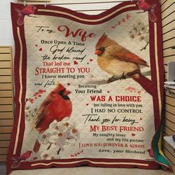 Personalized Cardinal To My Wife Quilt Blanket From Husband Thank You For Being My Naughty Lover And My Life Partners Great Customized Blanket Gifts For Birthday Christmas Thanksgiving and Home Decor
