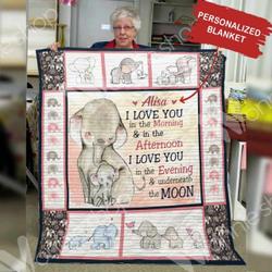 Personalized Elephant Quilt Blanket Dhc0602883Td and Home Decor