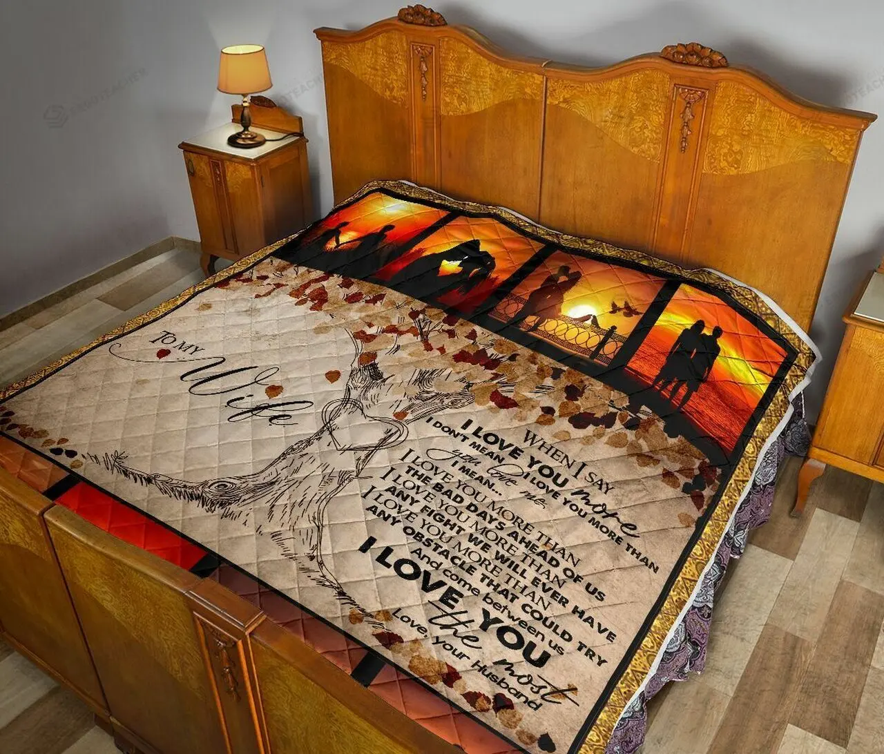 Personalized Family To My Wife From Husband When I Say I Love You More Quilt Great Customized Gifts For Birthday Christmas Thanksgiving MotherS Day and Home Decor