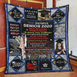 Personalized Graduation To My Daughter Quilt Blanket From Mom You Will Always Our Baby Girl Great Customized Blanket Gifts For Birthday Christmas Thanksgiving Graduation and Home Decor