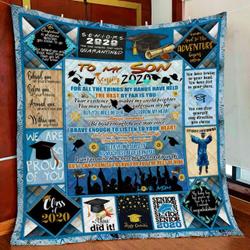 Personalized Graduation To My Son Quilt Blanket From Mom I Can Promise To Love You For The Rest Of Mine Great Customized Blanket Gifts For Birthday Christmas Thanksgiving and Home Decor