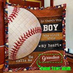 Personalized Grandma To Grandson Custom Name Quilt Blanket and Home Decor