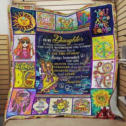 Personalized Hippie To My Daughter Quilt Blanket From Mom I Am Always Here For You Great Customized Blanket Gifts For Birthday Christmas Thanksgiving and Home Decor
