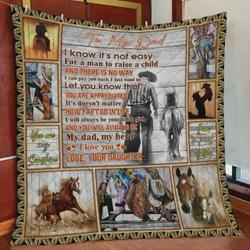 Personalized Horse To My Dad Quilt Blanket From Daughter You Will Always Be My Dad My Hero Great Customized Blanket Gifts For Birthday Christmas Thanksgiving FatherS Day and Home Decor