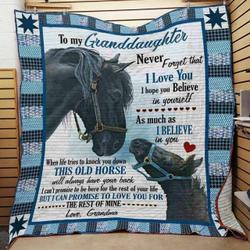 Personalized Horse To My Granddaughter From Grandma This Old Horse Will Always Have Your Back Quilt Meaningful Gifts For Her Great Customized Gifts For Birthday Christmas Graduation and Home Decor