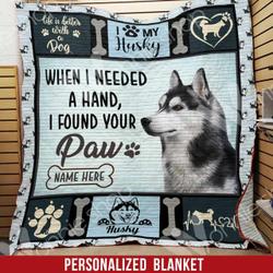 Personalized Husky Quilt Blanket Dhc0602639Td and Home Decor