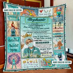 Personalized I Am So Proud Of You, Nurse Quilt Blanket and Home Decor
