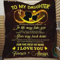 Personalized Lineman To My Daughter Quilt Blanket I Love You Forever And Always Great Customized Blanket Gifts For Birthday Christmas Thanksgiving and Home Decor