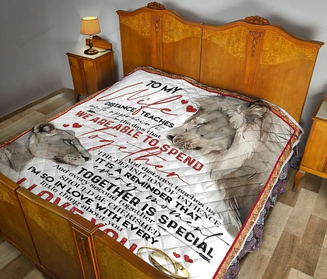 Personalized Lion To My Wife From Husband We Are Able To Spend Together Quilt Great Customized Gifts For Birthday Christmas Thanksgiving MotherS Day and Home Decor