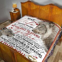 Personalized Lion To My Wife From Husband We Are Able To Spend Together Quilt Great Customized Gifts For Birthday Christmas Thanksgiving MotherS Day and Home Decor