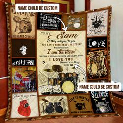 Personalized Love Drums Quilt Blanket and Home Decor