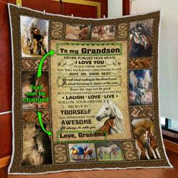 Personalized Love Horse Quilt Blanket and Home Decor