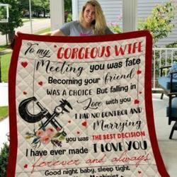Personalized Machinist To My Gorgeous Wife From Husband I Love You Forever And Always Quilt Meaningful Gifts For Mom Great Customized Gifts For Birthday Christmas Thanksgiving MotherS Day and Home Decor