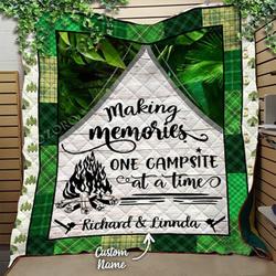 Personalized Making Memories One Campsite At A Time Quilt Blanket Great Customized Blanket Gifts For Birthday Christmas Thanksgiving and Home Decor