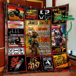Personalized Motocross Custom Image Quilt Blanket and Home Decor