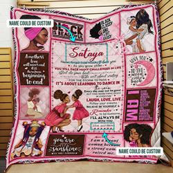 Personalized My Amazing Girl, Never Forget How Much I Love You, Black Woman Quilt Blanket and Home Decor