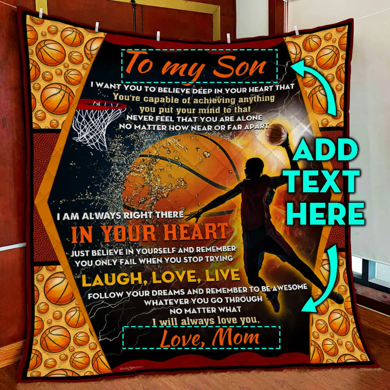 Personalized My Basketball Boy Quilt Blanket and Home Decor