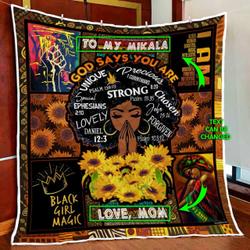 Personalized My Gorgeous Black Girl Quilt Blanket and Home Decor