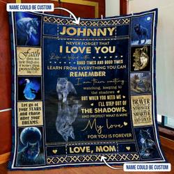 Personalized My Love For You Is Forever, Wolf Quilt Blanket and Home Decor