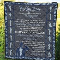 Personalized Navy Soldier To My Dad From Son I Forgot To Thank You Quilt Blanket Great Customized Gifts For Birthday Christmas Thanksgiving FatherS Day and Home Decor