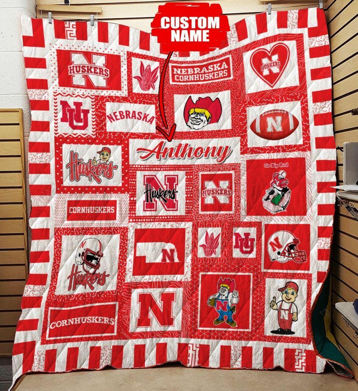 Personalized Nebraska Cornhuskers Ncaa Quilt Blanket and Home Decor