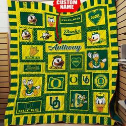 Personalized Oregon Ducks Ncaa Quilt Blanket and Home Decor