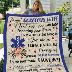 Personalized Paramedic To My Wife From Husband I Love You Forever And Always Quilt Blanket Great Customized Gifts For Birthday Christmas Thanksgiving Wedding ValentineS Day and Home Decor