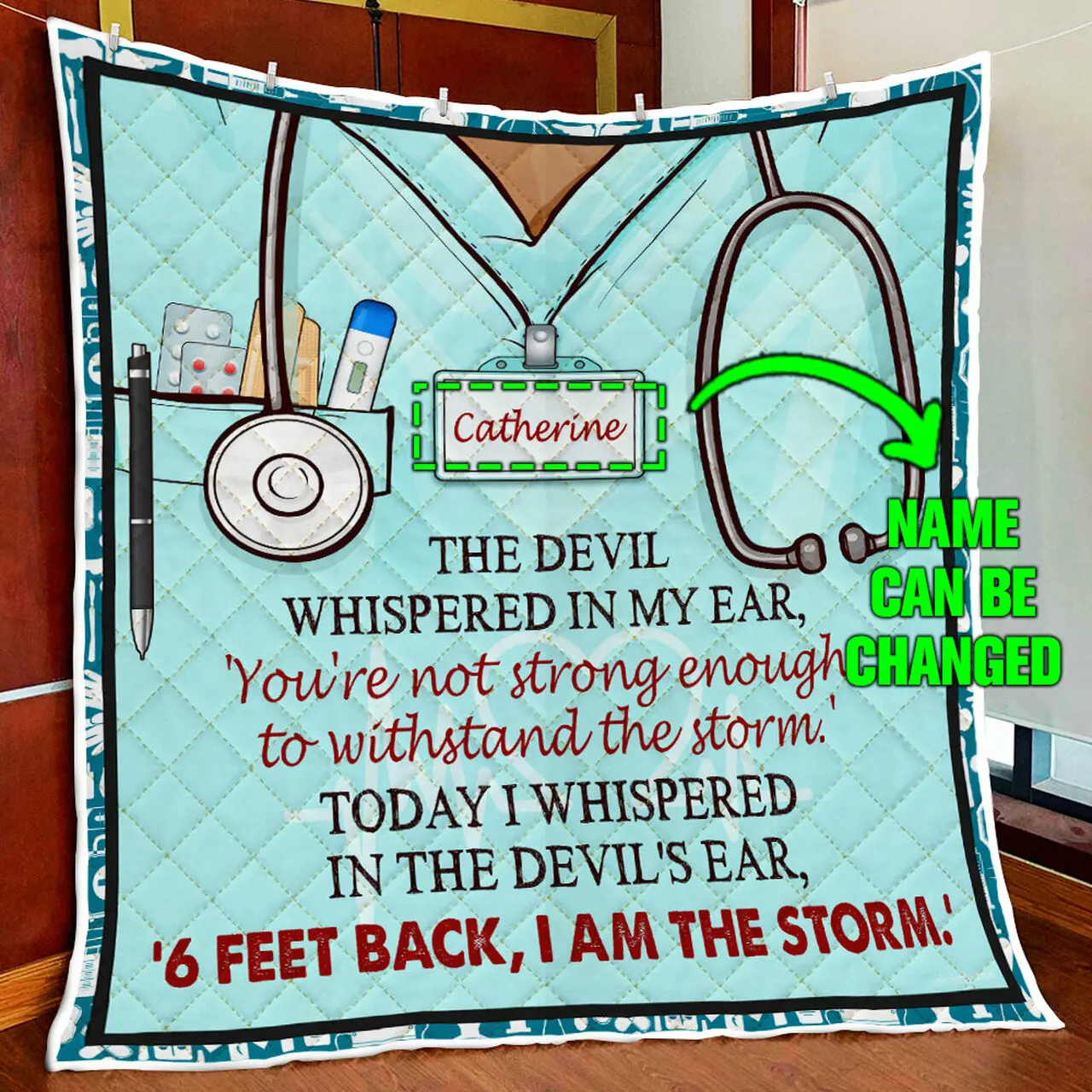 Personalized Proud To Be A Nurse Quilt Blanket and Home Decor