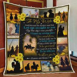 Personalized Riding Horse To My Wife Quilt Blanket I Love You Forever And Always Great Customized Blanket Gifts For Birthday Christmas Thanksgiving and Home Decor