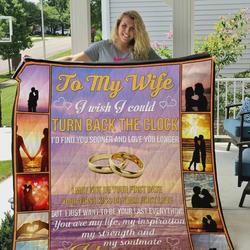 Personalized Rings To My Wife Quilt Blanket I Love You Forever And Always Great Customized Blanket Gifts For Birthday Christmas Thanksgiving and Home Decor