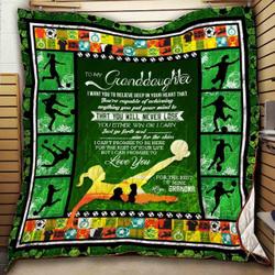 Personalized Soccer To My Granddaughter From Grandma I Want You To Believe Quilt Blanket Great Customized Gifts For Birthday Christmas Thanksgiving and Home Decor
