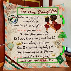 Personalized To My Girl Quilt Blanket and Home Decor
