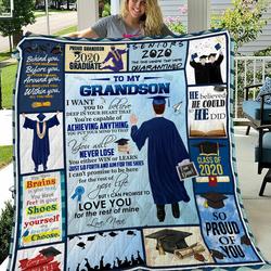 Personalized To My Grandson From Grandma I Want You To Believe Quilt Blanket Great Customized Gifts For Birthday Christmas Thanksgiving Graduation and Home Decor