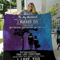 Personalized To My Husband From Wife I Love You Forever And Always Quilt Blanket Great Customized Gifts For Birthday Christmas Thanksgiving and Home Decor