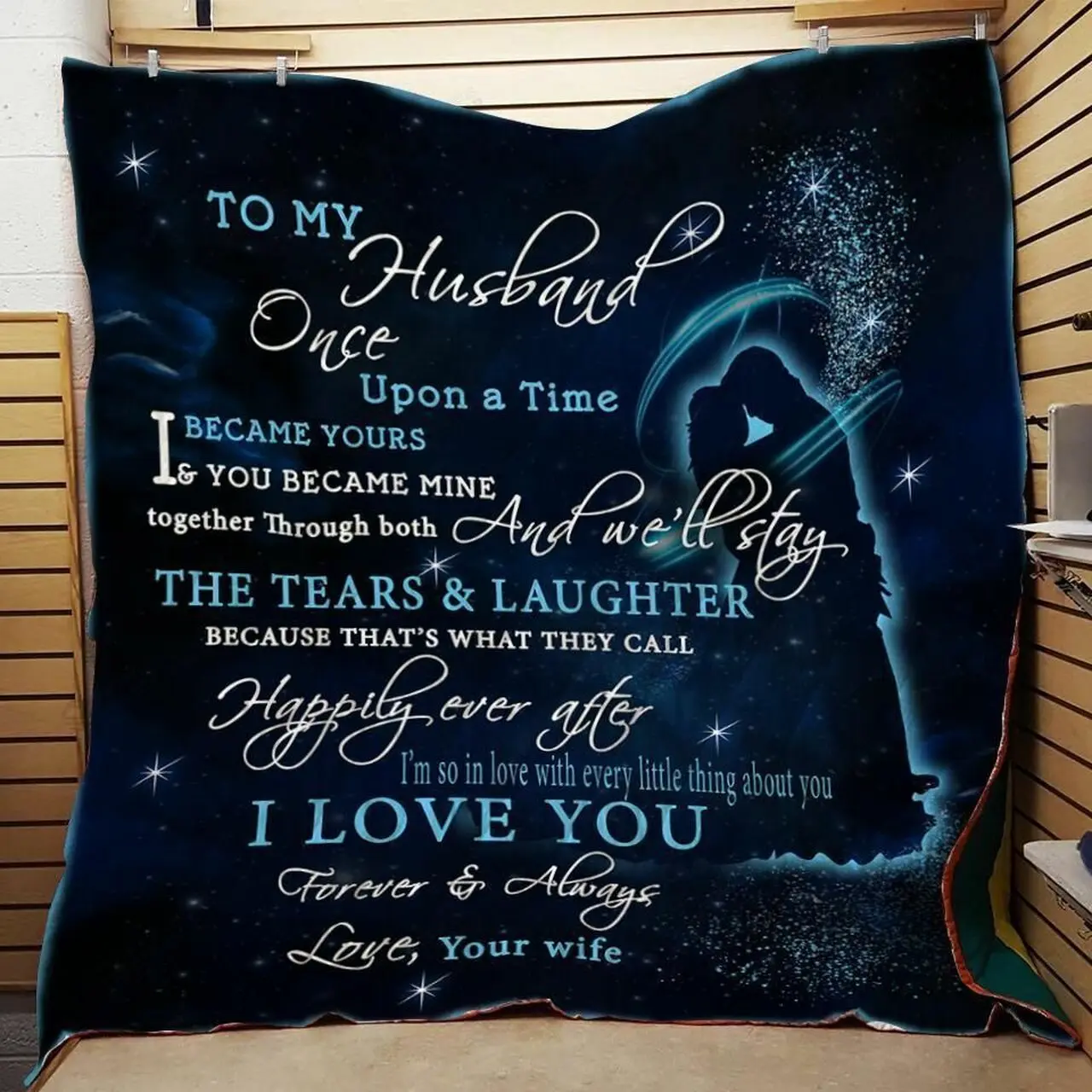 Personalized To My Husband From Wife Once Upon A Time Quilt Blanket Great Customized Gifts For Birthday Christmas Thanksgiving Wedding ValentineS Day and Home Decor