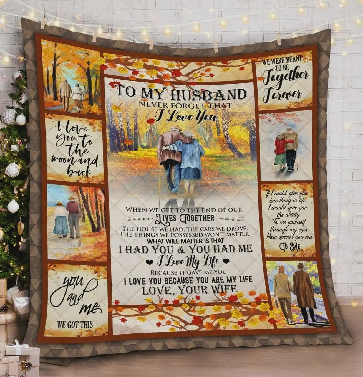 Personalized To My Husband Quilt Blanket From Wife Never Forget That I Love You Great Customized Blanket Gifts For Birthday Christmas Thanksgiving and Home Decor