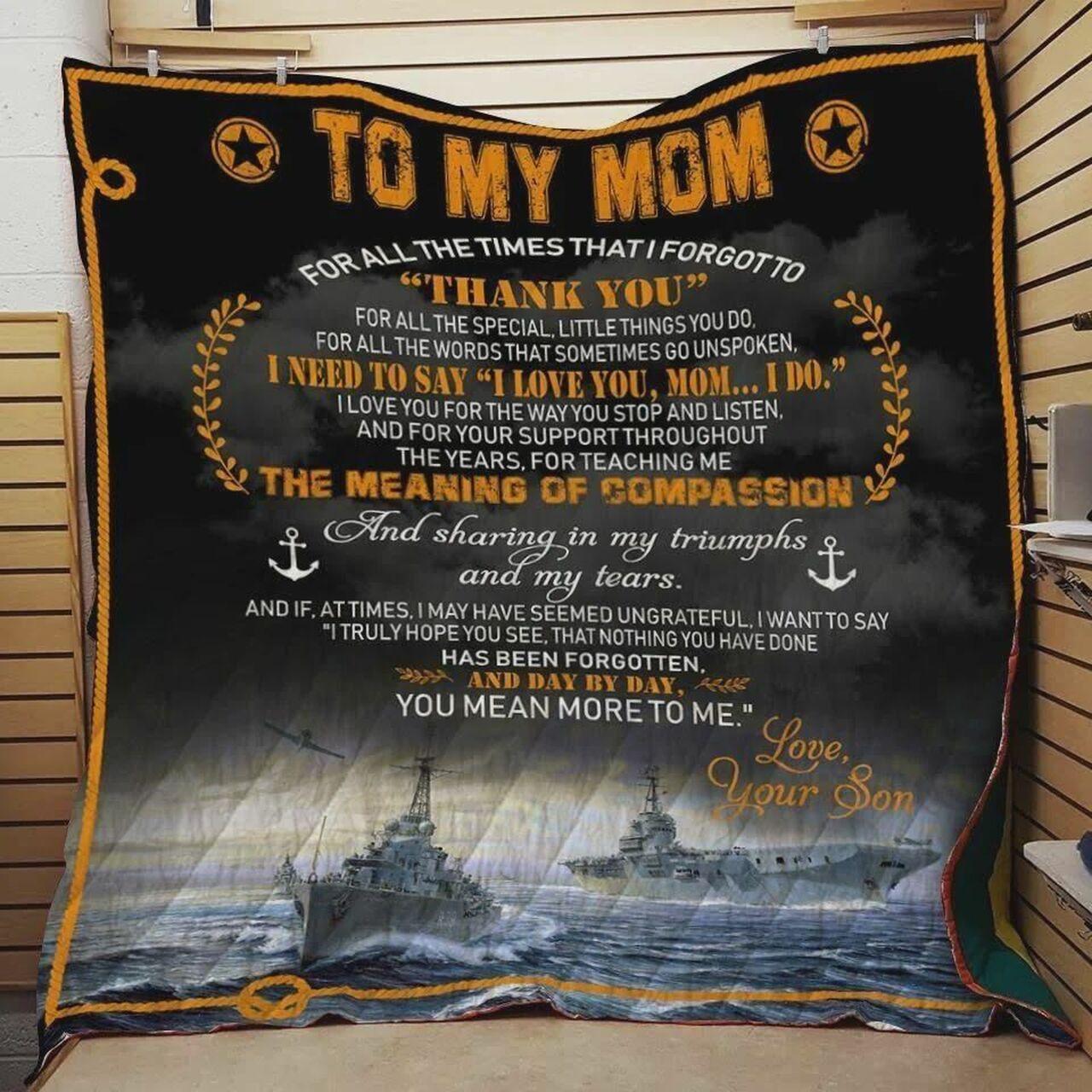 Personalized To My Mom Quilt Blanket From Son Thanks For All The Special Little Things You Do Great Customized Blanket Gifts For Birthday Christmas Thanksgiving MotherS Day and Home Decor