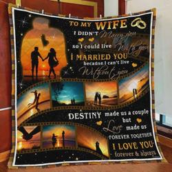 Personalized To My Wife Quilt Blanket I Love You Forever And Always Great Customized Blanket Gifts For Birthday Christmas Thanksgiving and Home Decor