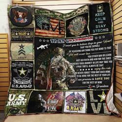 Personalized Us Army To My Grandson From Grandma I Want You To Believe Quilt Blanket Great Customized Gifts For Birthday Christmas Thanksgiving and Home Decor