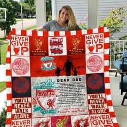 Personlaized Name - Liverpool  To My Dad  Love Sons Quilt Blanket and Home Decor