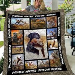 Pheasant Hunting Collection Like Quilt Blanket and Home Decor